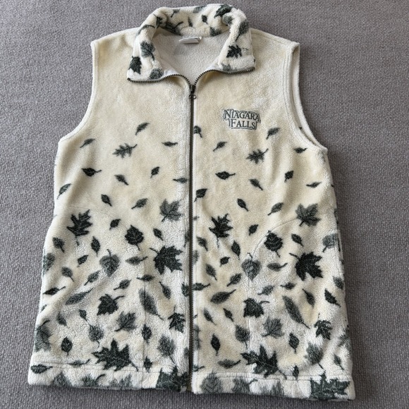 Vintage‎ Cityscape Ladies Niagara Falls Leaf  Fleece Vest Size Medium - Picture 2 of 9